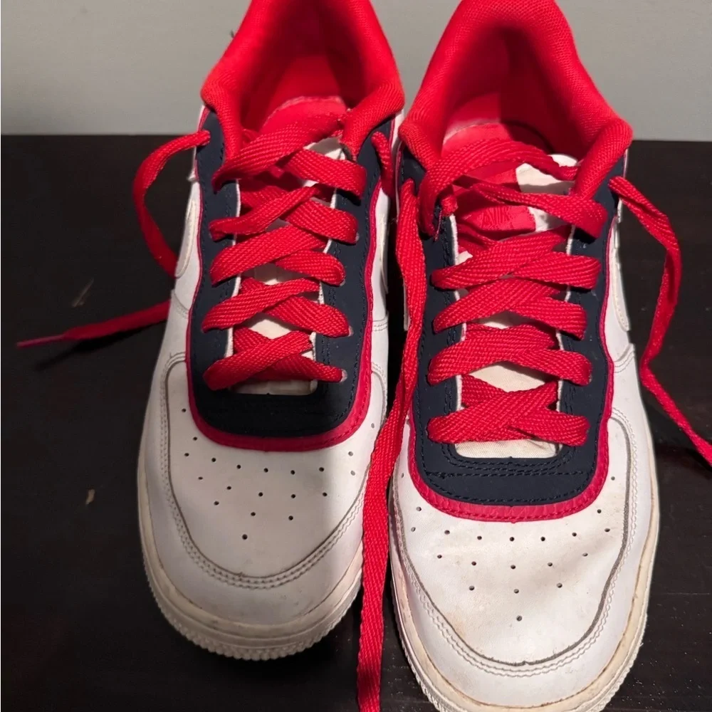 Nike Air Force One Low Double Layer White, Obsidian and Red